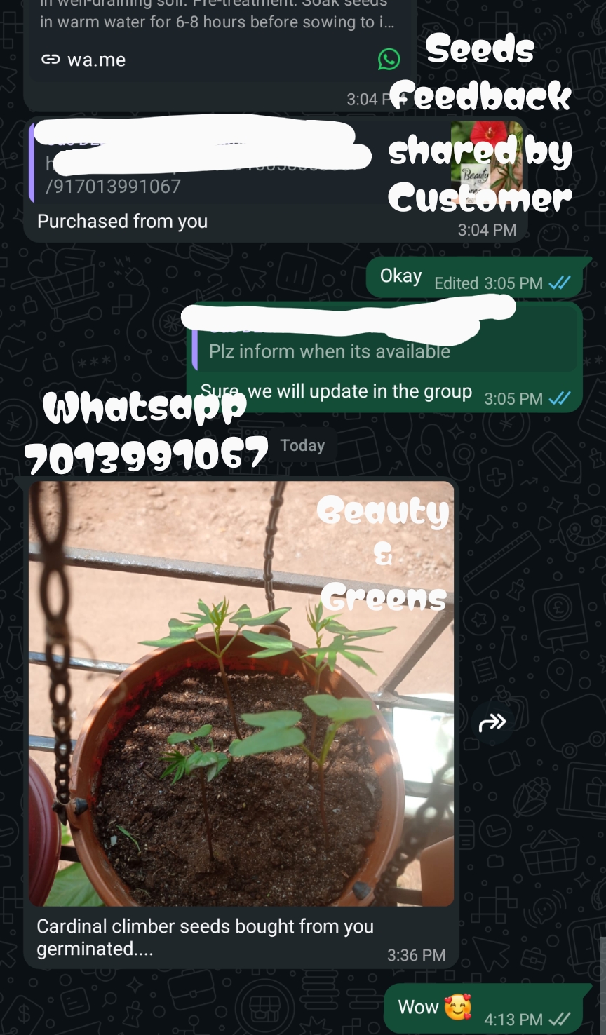 Customer feedback